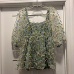 JODIFL  Women’s Size Large Sheer Dramatic Puff Sleeve Babydoll Style Butterfly Photo 4