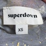 superdown Janice Sheer Top Grey Metallic Stars Constellation Womens Size XS Photo 9
