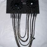 G by Gennaro Gothic Dark Jewel And Chain Dual Hair Combs Black Photo 8