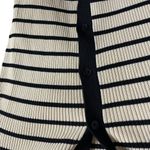 ZARA NWOT Collared Ribbed Striped Button Sweater in Ivory/Black Size M Photo 8