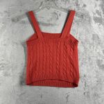 Joie  Cable Knit Sweater‎ Cardigan Tank Set Womens XS Rust Red Cropped 2pc Casual Photo 5