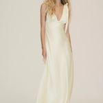 ZARA  Elegant butter yellow satin maxi long  Dress evening party wedding Photo 15