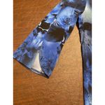 Clara Sun Woo Blue Floral Print Tunic Top Long Sleeve Asymmetric Hem Stretch SM Size L Photo 6