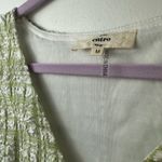 Entro Checkered Gingham Green White Ruched Puff Sleeve Women Blouse Size Medium Photo 3