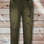 Free People  | Olive Green Distressed Cargo Pants Photo 6