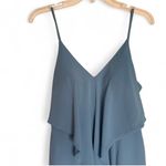 Azazie  Women's Size 4 Dusty Blue Ruffle Maxi Dress Formal Photo 3