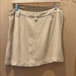 Free People  Mini Skirt Can’t Blame Me Cream Linen Blend NWT Size 14 Photo 4