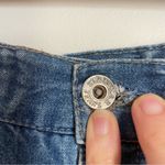 Vintage Y2K Blue Knee Length Denim Skirt with Slit and Braided Belt Detail Size 16 Photo 2