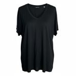 T Tahari  Black V-Neck Short Sleeve Top Photo 1