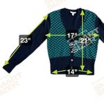 Lady Hagen  Liberty Navy Blue/Green Herringbone Golf Sweater Long Sleeve Size XS Photo 8