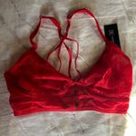 INC  red lacey cross back wireless bra M Photo 0