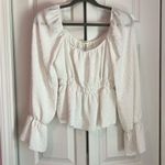 White long sleeve Flowy top Size L Photo 0