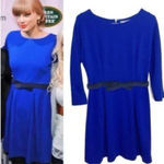 Anthropologie Girls From Savoy Blue Ponte Dress Velvet Bow Taylor Swift Size M Photo 1