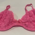 Victoria's Secret Bright Pink Unlined Demi Semi Sheer Bra 36C Underwire Photo 2