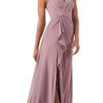 Azazie NWT  EMERALD  A-Line Pleated Chiffon Floor-Length Dress Dusty Rose SIZE A2 Photo 1