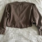 JoyLab  brown cropped lightweight sweatshirt Photo 3