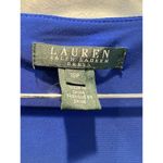 Ralph Lauren Lauren Faux Wrap Dress Electric Blue Rouched Side V Neck Size 10P Photo 2