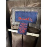 Denim & Co  Womens Medium Brown Leather Blazer Jacket Single Button Lined Photo 2