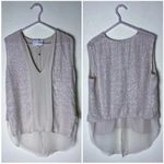 3.1 Phillip Lim  Cream Silk Textured Sleeveless Plunge Blouse Size 2 XS Photo 3