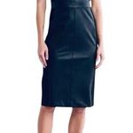 Spanx NWT Black Faux Leather Stretch Sheath Bodycon Knee Length Dress Size S Photo 0