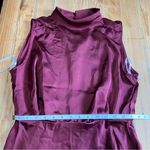 NWOT Lulus Classic Elegance Plum Chiffon Sleeveless Mock Neck Maxi Dress Red Size M Photo 2