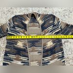 Lucky Brand  Tan Navy Fringe Hem Boho Aztec Open Front Cardigan Size Medium Photo 8