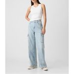 NWT INDUSTRY High Rise Wide Leg Cargo Women’s Jeans 4 Blue Photo 1