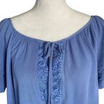 Adrienne Vittadini women's size 3X light blue short sleeve flowy tie front top Photo 4