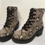 Snake Print Combat Boots, Size 7 Gray Photo 2