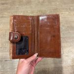 Brighton  Brown Leather Wallet w/ Croc-Embossed Flap & Silver Tone Knot Hardware Photo 4