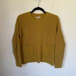 Madewell Crewneck sweater burnt yellow gold boxy crop pockets women’s size XXS Photo 2