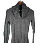 Athleta Womens Gray Cable Knit Cowl Neck Sweater Dress Long Sleeve Size Small Photo 1