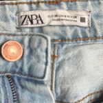 ZARA  size 6 denim light blue cute high rise straight leg 28 Photo 4