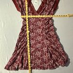 Free People  NWT Sweet Talker Floral Mini Dress S Wine Maroon Open Back Romantic Photo 11