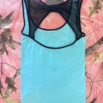 y2k vintage turquoise blue mesh bow open back tank top Photo 6