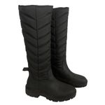 ZARA  Black Quilted Lug Sole Pull Tab Tall Winter Stylish Boots 6.5 US / EU 37 Photo 2