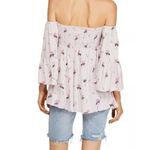 Free People  Lana Off The Shoulder Floral‎ Top in Cloud Berry Combo Size S Photo 1