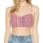 Show Me Your Mumu Tai Bandeau Crop Top Size Small Piñata Pink Textile Festival Photo 0