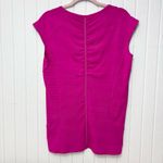 Athleta Magenta Pacifica 2.0 Half Zip Pocket Ruched Short Sleeve Tank Size L Photo 5