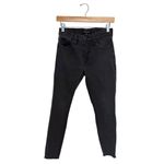 Lucky Brand Women's Bridgette High Rise Skinny Ankle Jeans Black Size 6 Raw Hem Photo 2