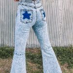 Peach Love California Acid Wash Star Bell Bottom Pants Photo 2