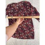 Hollister Y2K Babydoll Sheer Top Small Burgundy Bc Floral Boho Peasant Festival Photo 5