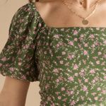 Francesca's Francesca’s Floral Green Dress Photo 3