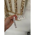 ASOS LUXE Stripe Embellished Tux Mini Dress White Gold US 8 NWT Photo 3