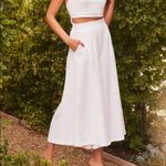 Lulus New Summer White High Waisted Wide Leg Pants Trousers Size Medium Photo 2