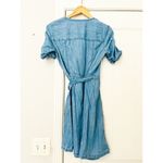 Madewell  Denim Shirred-Sleeve Wrap Dress in Elsworth Wash Photo 4