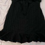 BANJUL NWT black textured cut out lined front ties LBD mini dress, size L summer Photo 10
