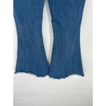 SheIn Womens Plus Size 2XL Flare Raw Hem High Rise Denim Blue Jeans Stretch Photo 6