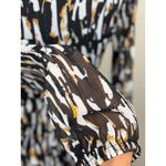 Abstract Print M/L Long Sleeve Maxi Dress Boho Tiered Chiffon Black Gold White Size undefined Photo 10