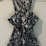 Ibiza Size S Metallic Reptile Snake Print Strappy‎ Cutout Front Tankini Swimwear Black Photo 0